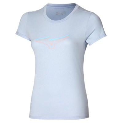 Camisa Mizuno Athletics RB Tee Mujer Azules Claro - Chile M915VODCKM